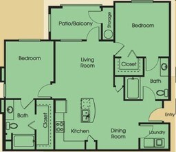 Fresian Two Bedroom Two Bathroom 3033 floor plan